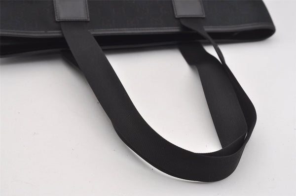 Authentic GUCCI Vintage Shoulder Tote Bag GG Canvas Leather 34339 Black 9467I