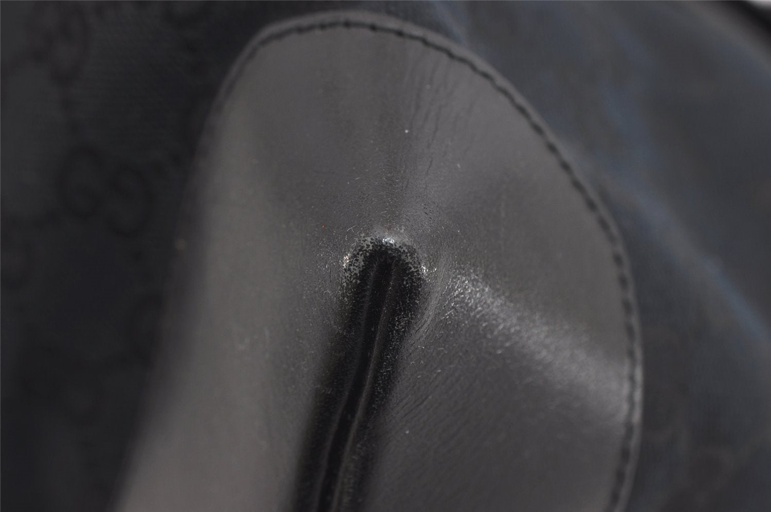 Authentic GUCCI Vintage Shoulder Tote Bag GG Canvas Leather 34339 Black 9467I