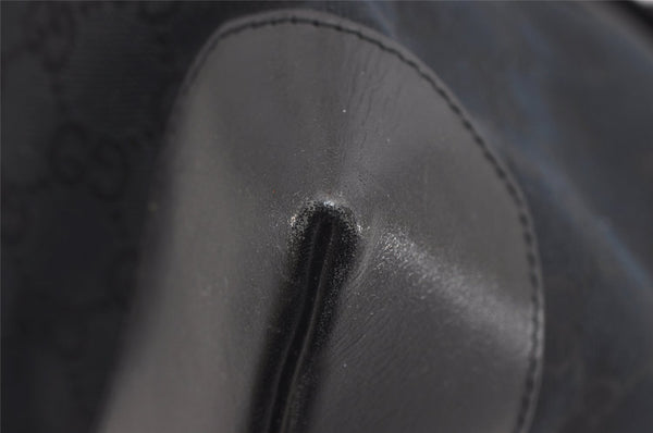 Authentic GUCCI Vintage Shoulder Tote Bag GG Canvas Leather 34339 Black 9467I