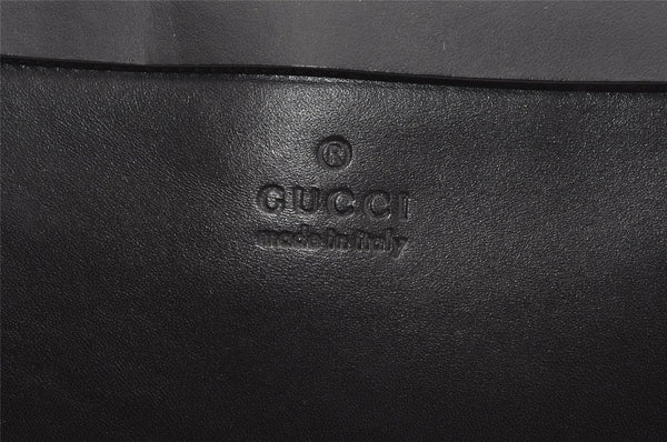 Authentic GUCCI Vintage Shoulder Tote Bag GG Canvas Leather 34339 Black 9467I