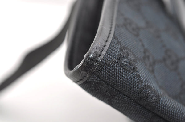 Authentic GUCCI Vintage Shoulder Tote Bag GG Canvas Leather 34339 Black 9467I