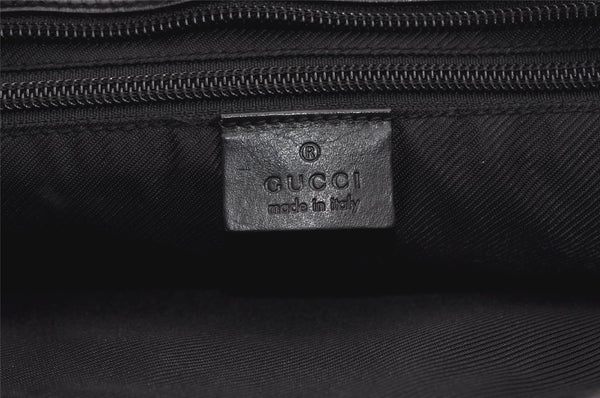 Authentic GUCCI Vintage Shoulder Tote Bag GG Canvas Leather 34339 Black 9467I