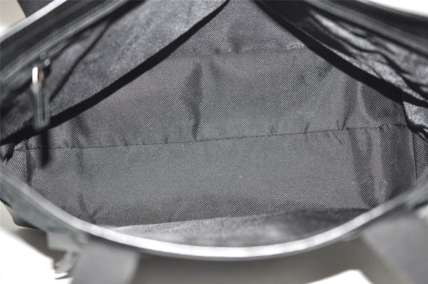 Authentic GUCCI Vintage Shoulder Tote Bag GG Canvas Leather 34339 Black 9467I