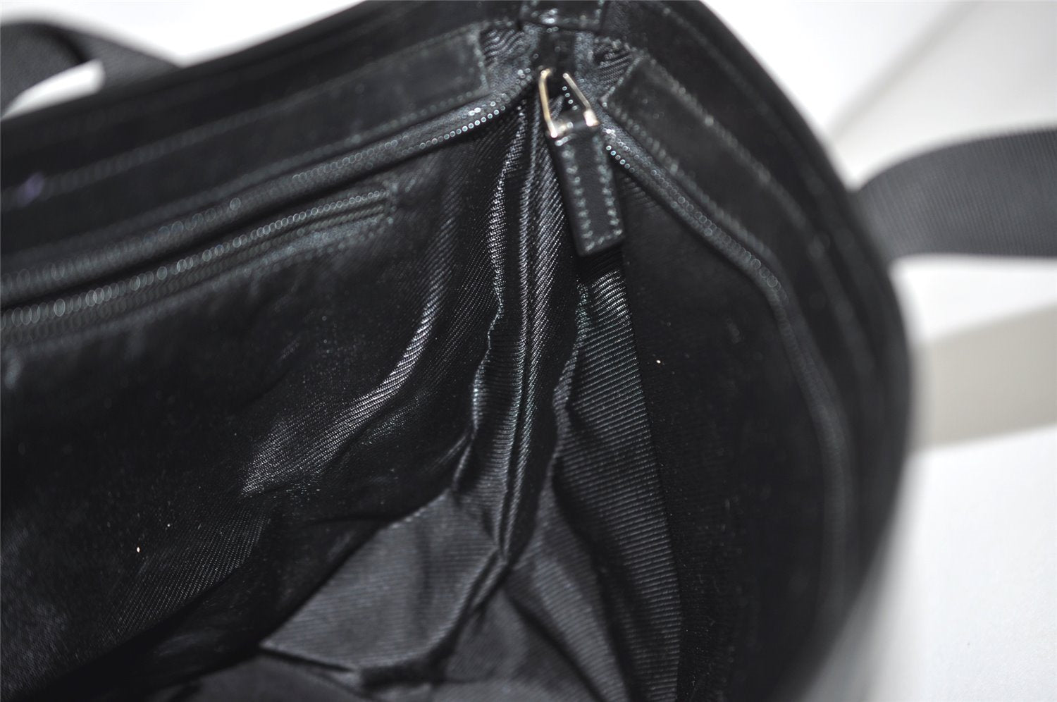 Authentic GUCCI Vintage Shoulder Tote Bag GG Canvas Leather 34339 Black 9467I