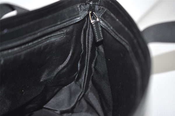 Authentic GUCCI Vintage Shoulder Tote Bag GG Canvas Leather 34339 Black 9467I