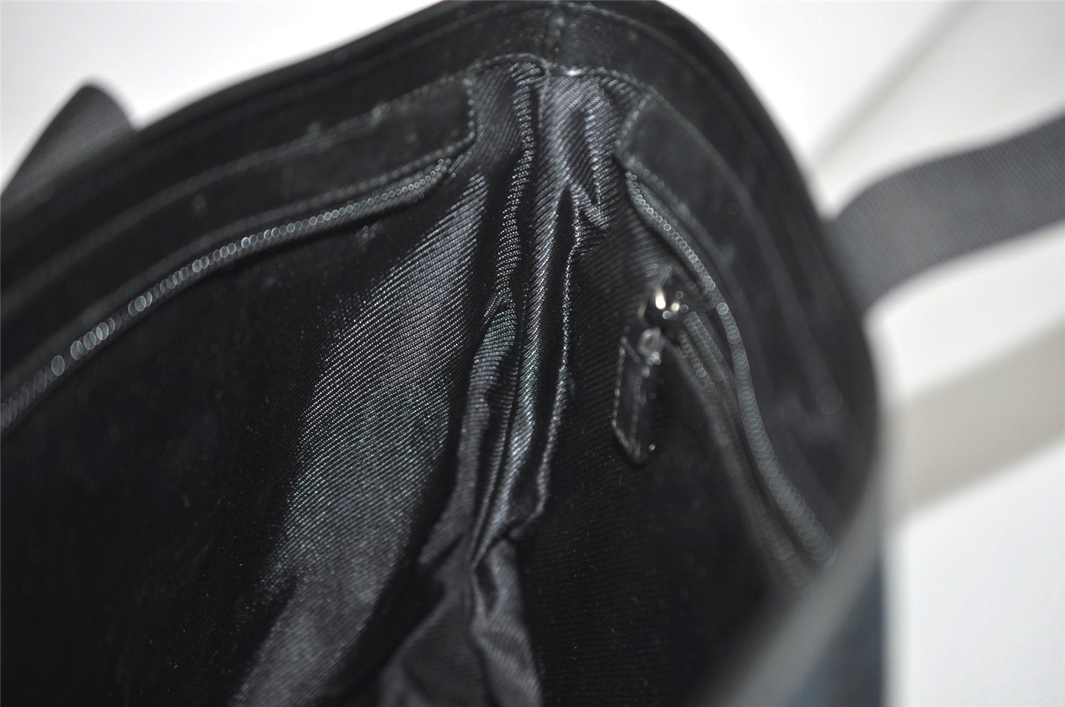 Authentic GUCCI Vintage Shoulder Tote Bag GG Canvas Leather 34339 Black 9467I