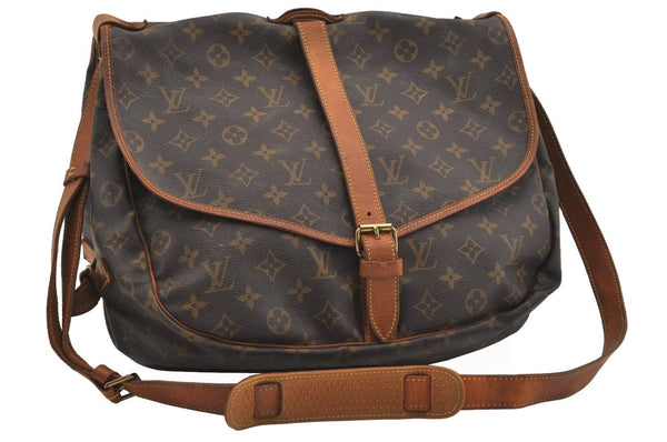 Authentic Louis Vuitton Monogram Saumur 35 Shoulder Cross Bag M42254 LV 9468I