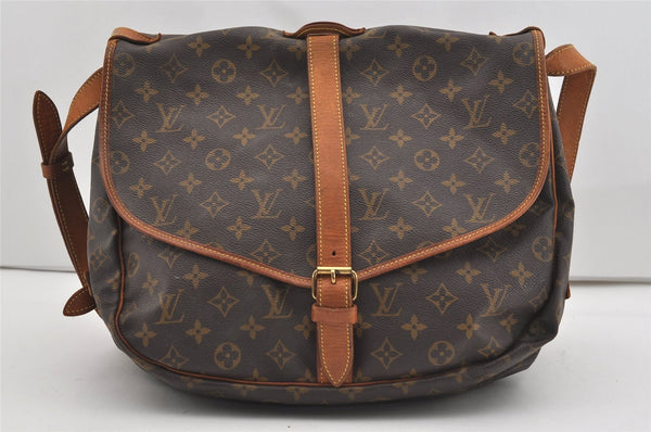 Authentic Louis Vuitton Monogram Saumur 35 Shoulder Cross Bag M42254 LV 9468I