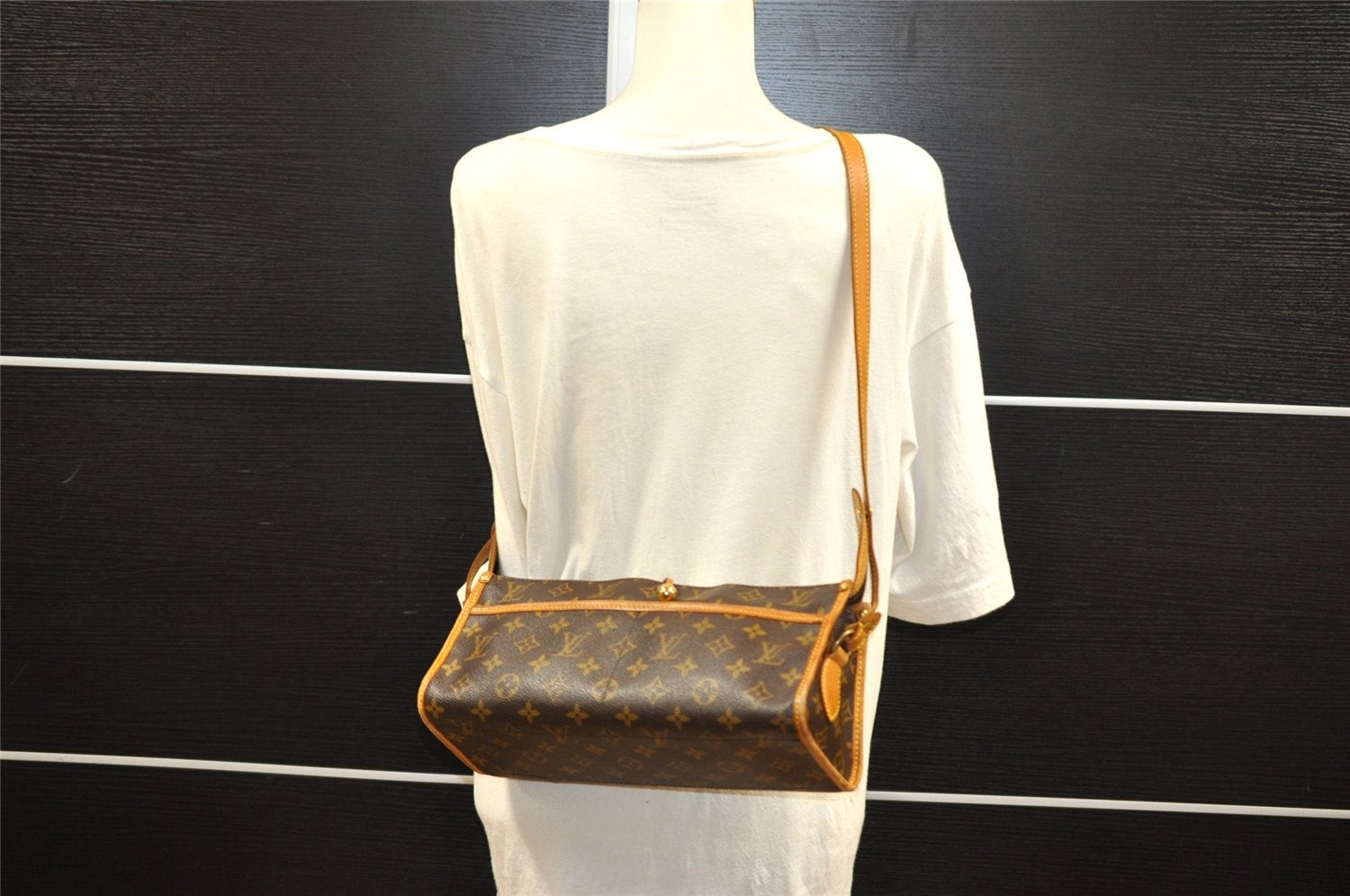 Auth Louis Vuitton Monogram Popincourt Long Shoulder Cross Bag M40008 LV 9470I
