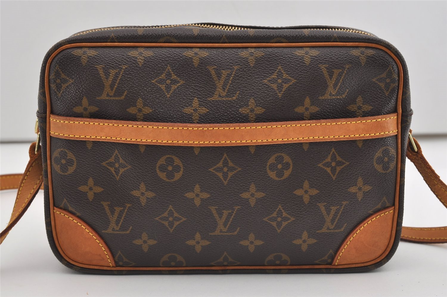 Authentic Louis Vuitton Monogram Trocadero 27 Shoulder Cross Bag M51274 LV 9471I