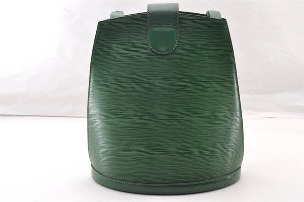 Authentic Louis Vuitton Epi Cluny Shoulder Bag Purse Green M52254 LV 9473I
