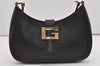 Authentic GUCCI Vintage Shoulder Bag Purse Leather 0014141 Black 9474I