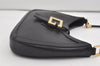 Authentic GUCCI Vintage Shoulder Bag Purse Leather 0014141 Black 9474I