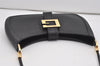 Authentic GUCCI Vintage Shoulder Bag Purse Leather 0014141 Black 9474I