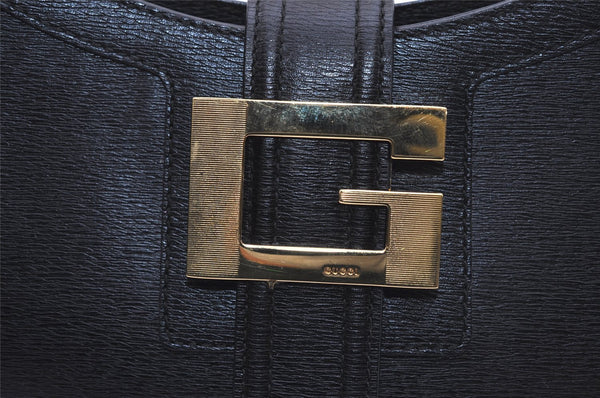 Authentic GUCCI Vintage Shoulder Bag Purse Leather 0014141 Black 9474I