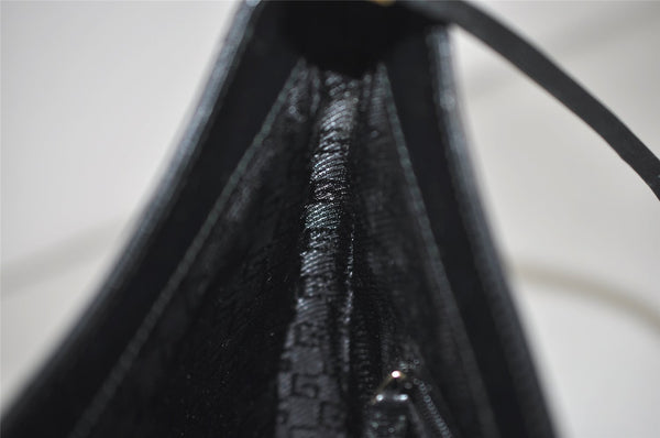 Authentic GUCCI Vintage Shoulder Bag Purse Leather 0014141 Black 9474I