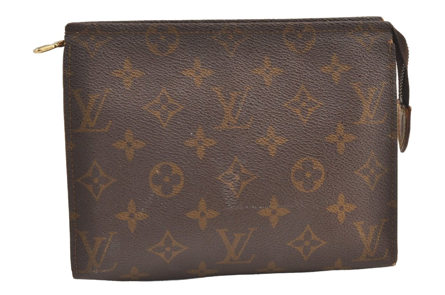 Auth Louis Vuitton Monogram Poche Toilette 19 Cosmetics Pouch Old Model LV 9475J