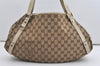 Authentic GUCCI Abbey Shoulder Tote Bag GG Canvas Leather 130736 Brown 9476I