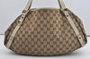 Authentic GUCCI Abbey Shoulder Tote Bag GG Canvas Leather 130736 Brown 9476I