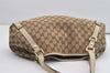 Authentic GUCCI Abbey Shoulder Tote Bag GG Canvas Leather 130736 Brown 9476I