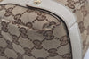 Authentic GUCCI Abbey Shoulder Tote Bag GG Canvas Leather 130736 Brown 9476I