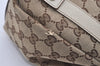 Authentic GUCCI Abbey Shoulder Tote Bag GG Canvas Leather 130736 Brown 9476I