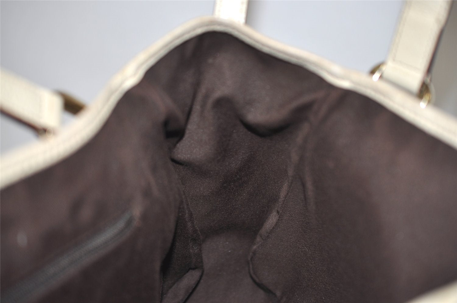 Authentic GUCCI Abbey Shoulder Tote Bag GG Canvas Leather 130736 Brown 9476I