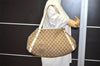 Authentic GUCCI Abbey Shoulder Tote Bag GG Canvas Leather 130736 Brown 9476I