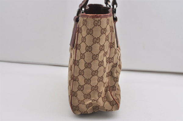 Authentic GUCCI Vintage Shoulder Tote Bag GG Canvas Leather 113019 Brown 9477I