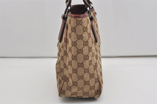Authentic GUCCI Vintage Shoulder Tote Bag GG Canvas Leather 113019 Brown 9477I