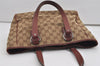 Authentic GUCCI Vintage Shoulder Tote Bag GG Canvas Leather 113019 Brown 9477I