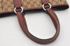 Authentic GUCCI Vintage Shoulder Tote Bag GG Canvas Leather 113019 Brown 9477I
