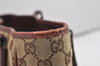Authentic GUCCI Vintage Shoulder Tote Bag GG Canvas Leather 113019 Brown 9477I
