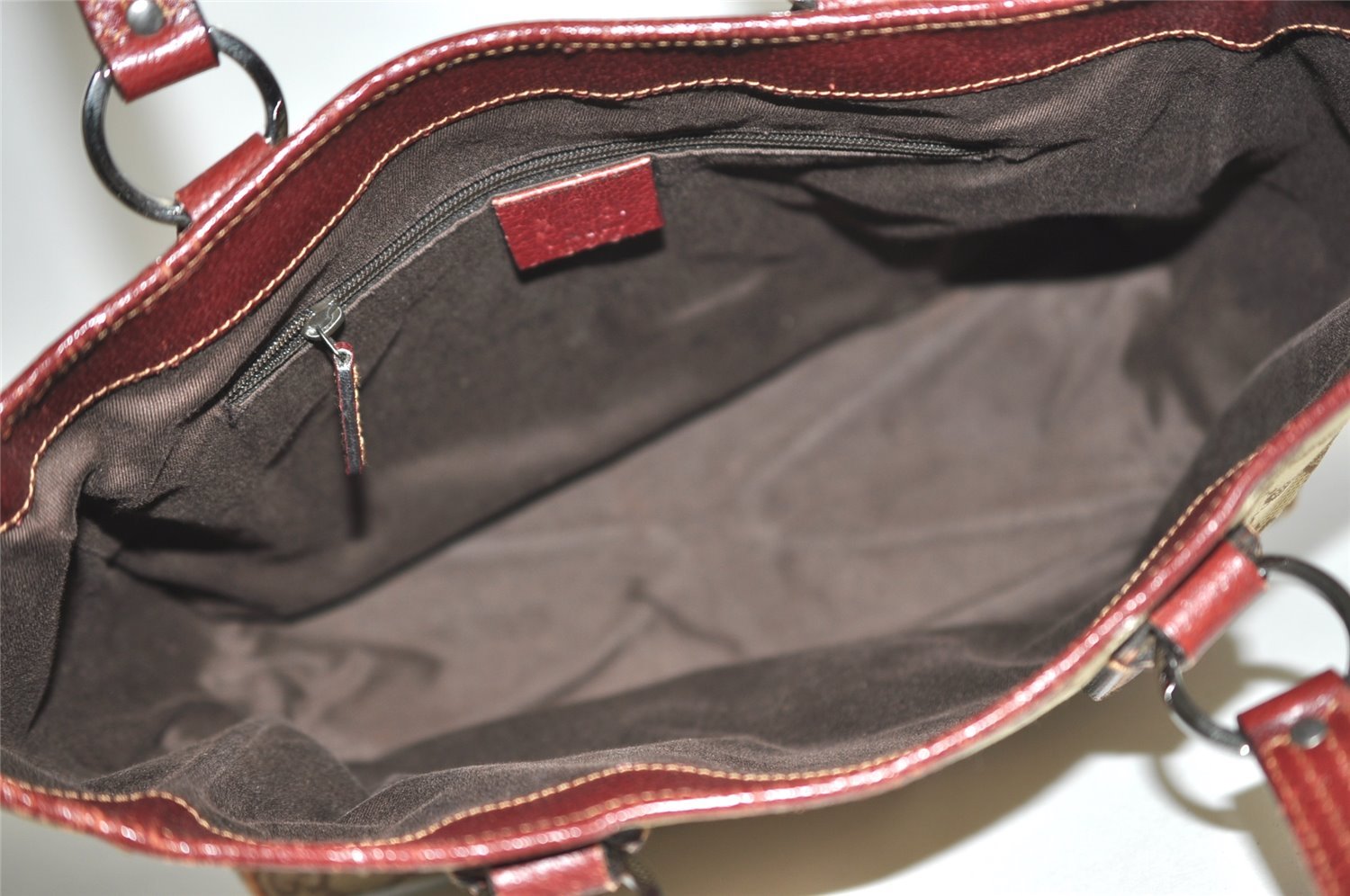 Authentic GUCCI Vintage Shoulder Tote Bag GG Canvas Leather 113019 Brown 9477I