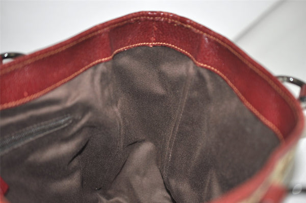 Authentic GUCCI Vintage Shoulder Tote Bag GG Canvas Leather 113019 Brown 9477I