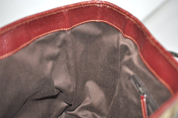 Authentic GUCCI Vintage Shoulder Tote Bag GG Canvas Leather 113019 Brown 9477I