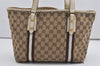 Auth GUCCI Sherry Line Shoulder Tote Bag GG Canvas Leather 137396 Brown 9478I