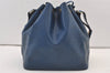 Authentic Louis Vuitton Epi Petit Noe Shoulder Drawstring Bag M44105 Blue 9478J