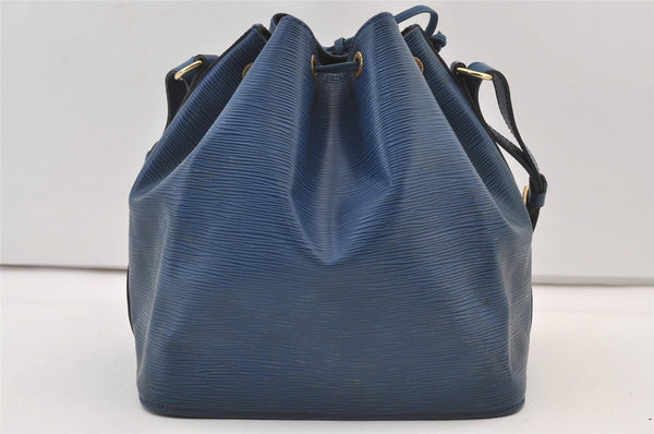 Authentic Louis Vuitton Epi Petit Noe Shoulder Drawstring Bag M44105 Blue 9478J