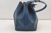 Authentic Louis Vuitton Epi Petit Noe Shoulder Drawstring Bag M44105 Blue 9478J