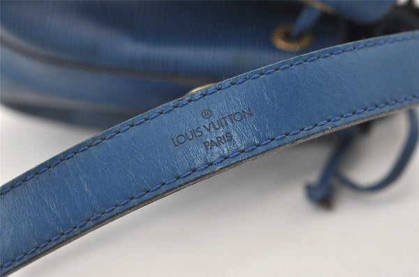 Authentic Louis Vuitton Epi Petit Noe Shoulder Drawstring Bag M44105 Blue 9478J