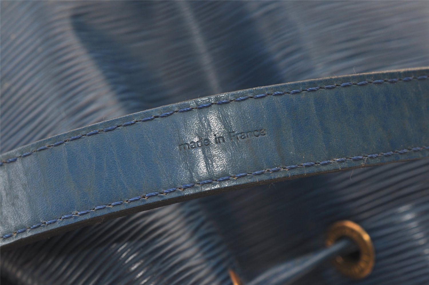 Authentic Louis Vuitton Epi Petit Noe Shoulder Drawstring Bag M44105 Blue 9478J