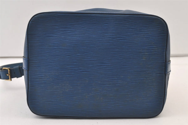 Authentic Louis Vuitton Epi Petit Noe Shoulder Drawstring Bag M44105 Blue 9478J