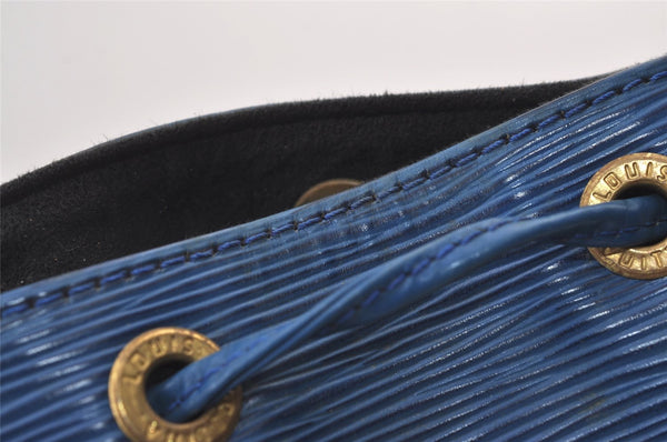 Authentic Louis Vuitton Epi Petit Noe Shoulder Drawstring Bag M44105 Blue 9478J