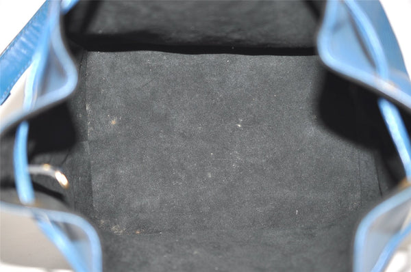 Authentic Louis Vuitton Epi Petit Noe Shoulder Drawstring Bag M44105 Blue 9478J