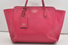 Authentic GUCCI Vintage Swing Large Shoulder Tote Bag Leather 354397 Pink 9479I