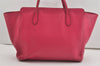 Authentic GUCCI Vintage Swing Large Shoulder Tote Bag Leather 354397 Pink 9479I