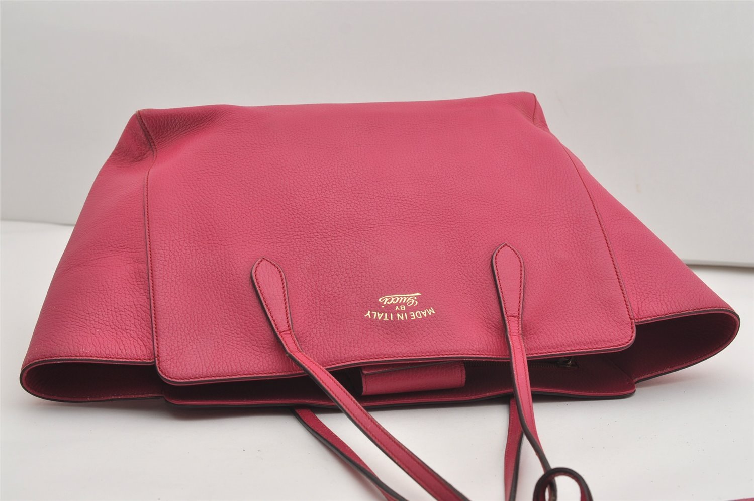 Authentic GUCCI Vintage Swing Large Shoulder Tote Bag Leather 354397 Pink 9479I