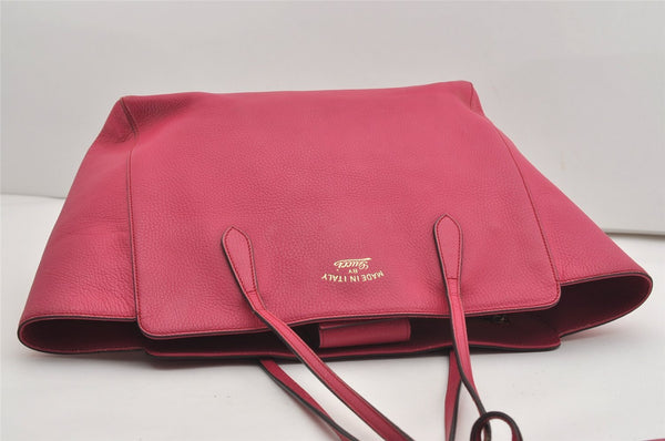 Authentic GUCCI Vintage Swing Large Shoulder Tote Bag Leather 354397 Pink 9479I