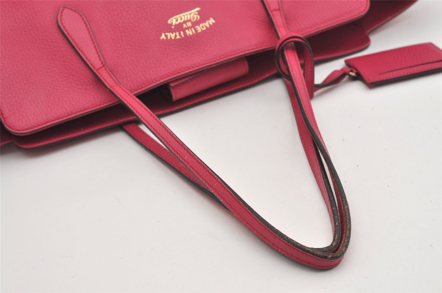 Authentic GUCCI Vintage Swing Large Shoulder Tote Bag Leather 354397 Pink 9479I